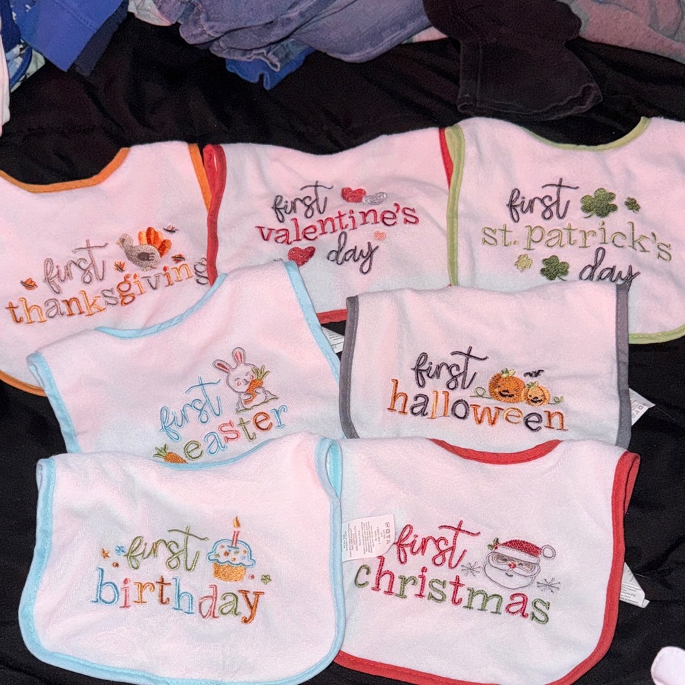 Set of Holiday Baby Bibs